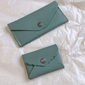 NEW Portland Leather Goods Sage Bundle wallet card holder